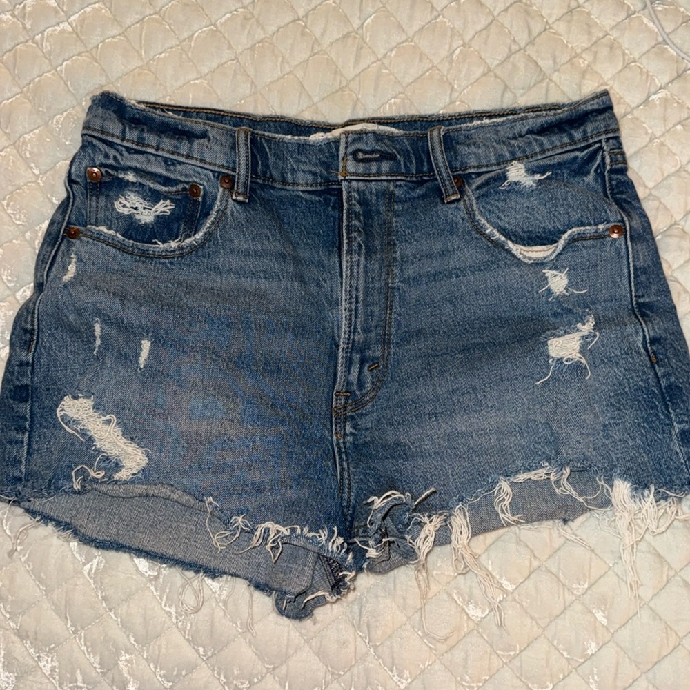 Blue denim shorts